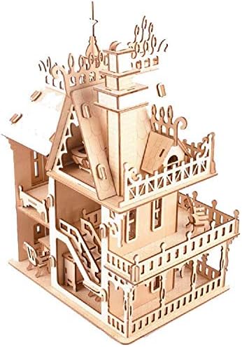 3D Puzzle House, Pre-Cut Dream Villa Model Kit DIY Miniature Dolls House - Image 5