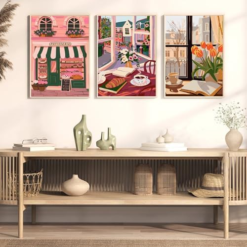 CasaWeave 6 Packs Paint by Numbers Kit for Adults,Coffee DIY Acrylic Oil Painting Paint by Numbers Kits on Canvas,Bread Adults Paint by Numbers Kits Drawing Paintwork for Home Decor 9.8x13.8inch - Image 3