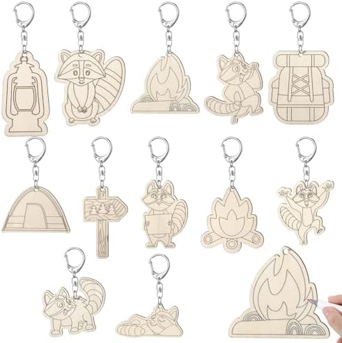 RattanView 24 Pcs Camp Craft Keychains DIY Keychain, 12 Styles by RattanView