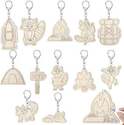 RattanView 24 Pcs Camp Craft Keychains DIY Keychain, 12 Styles by RattanView