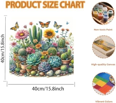 Pxzcrypha Succulent Paint by Numbers Kit for Adults Beginner 16x16inch - Image 2