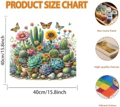 Pxzcrypha Succulent Paint by Numbers Kit for Adults Beginner 16x16inch - Image 2