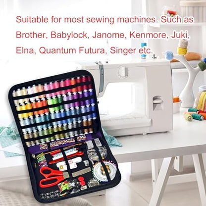 Sewing Kit with Case Portable Sewing Supplies for Home Traveler, Adults, Beginner, Emergency, Contains 60 Sewing Thread, Scissors, Needles, Measure etc（Dark Violet，XL) - Image 5