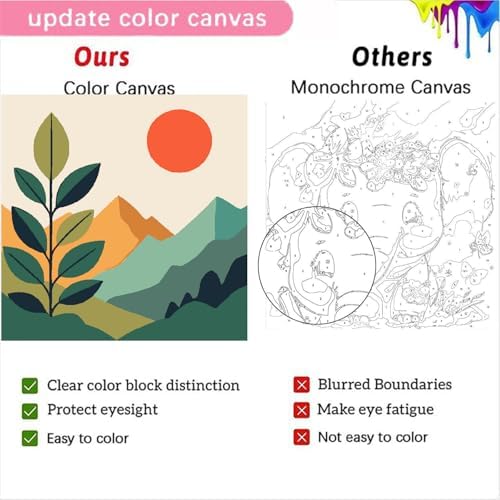 4 Pack Framed Paint by Numbers Kit for Kids & Adults Beginners, Easy Sunset Landscape Paint by Numbers Kits with Canvas Paints Brushes, Acrylic Oil Painting Arts and Crafts for Wall Decor 8 x 8 Inch - Image 7