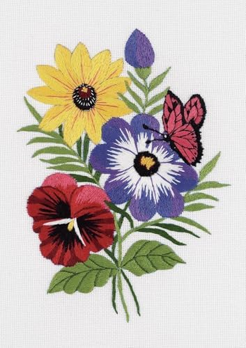 Janlynn Floral Crewel Embroidery, multi-colored by Janlynn