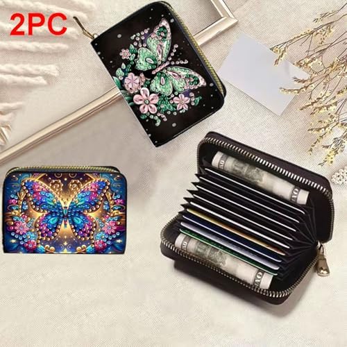 DDGYP 2PCS Diamond Art PU Leather Credit Card Wallet Making Kit - Image 5