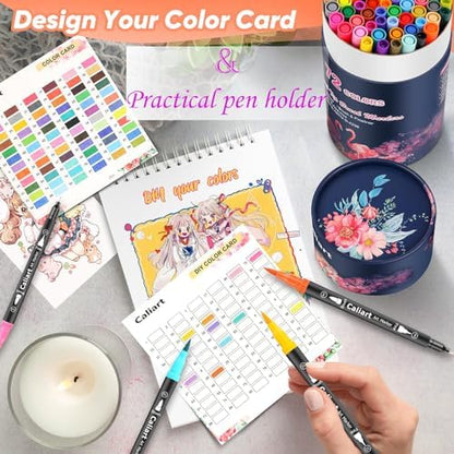 Caliart 72 Colors Double Tip Brush Pen Art Markers for Adult Coloring Books - Image 3