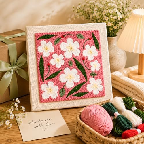 HRTHRT Punch Needle Kit for Beginners, 9.8" Frame Yarn Craft Set(Pink) - Image 6
