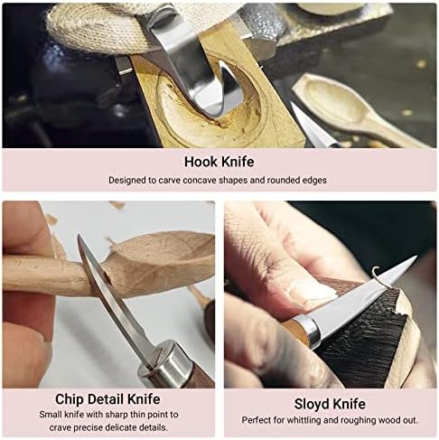 Cor cordium Wood Whittling Kit with Basswood Blocks Sets for Adults and Beginners,Carving Set Includes 3pcs Widdling Knife & 8pcs Blocks & Gloves,Gifts for Christmas,Fathers Day,Mothers Day - Image 3