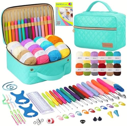 Yarniss Crochet Kit for Beginner,Complete Crochet Kit for Adult,Bright Blue by Yarniss