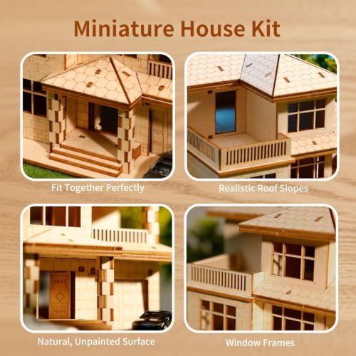 3D Wooden Puzzles for Adults,Miniature Villa Model Kit,DIY Craft Gift - Image 4