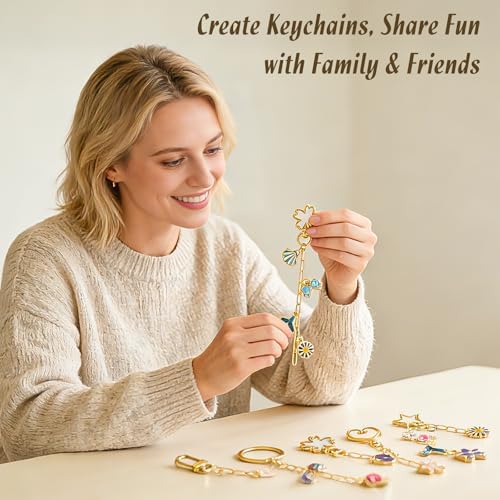 Ecoofor 50 Set Keychain Making Kit, 5 Style Metal Keychain Clips with Swivel Snap Hooks, Lobster Clasps, Key Rings & Extender Chains for DIY Crafts, Jewelry, Bags, Keychains & Gift Accessories - Image 6