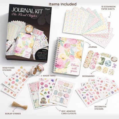 Unwynd Floral Chapter Journal Scrapbooking Starter Kit for Women Adult Teen - Image 3