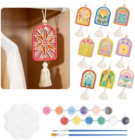 Temlum 10pcs Wooden Air Frshener Painting Craft Kit for Adults by TEMLUM