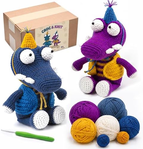 Crochet Kit for Beginners, DIY Crochet Amigurumi Craft Kit (Purple+Blue) by Unknown