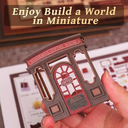 2026 New Dollhouse Kit, DIY Miniature House Kit w/LED for Adults, Bookstore - Image 5