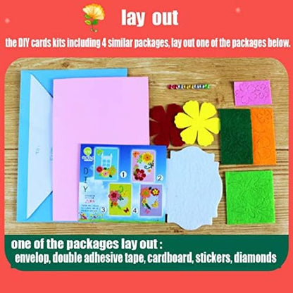 QIAONIUNIU Card Making Kits DIY Handmade Greeting Card Kits for Kids, Christmas Card Folded Cards and Matching Envelopes Thank You Card Art Crafts Crafty Set Gifts for Girls & Boys - Image 3