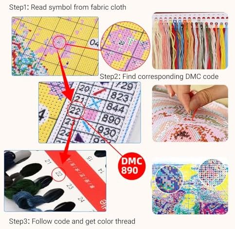 HKLIOPU Stamped Cross Stitch Kits - Highland Cow Embroidery Starter Kit for Adult Beginners, 11CT Needlepoint Cross-Stitch Patterns Dimensions Kit Arts and Crafts 11.8x11.8 inch - Image 3