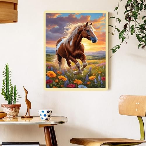 Horse Paint by Numbers for Adults with Framed Canvas - with Wooden Easel - Image 4