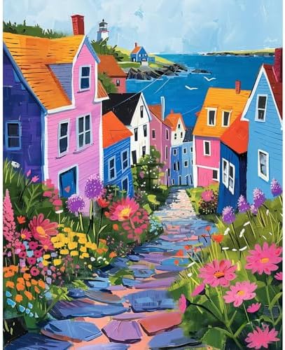 PRASIO Paint by Numbers Kit for Adults Beginner, Landscape Easy Adult Paint by Number Kits on Canvas, DIY Acrylic Watercolor Oil Paint by Number for Adults for Home Decor Gift 16x20 Inch by Unknown