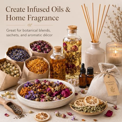 Sukh 21 Bags Dried Herbs Kit - Natural Dried Flowers for Soap Candle Crafts - Image 5