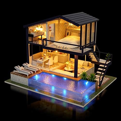GuDoQi DIY Miniature Dollhouse Kit, Tiny House kit with Music, Miniature House Kit 1:24 Scale, Great Gift for Birthday Christmas Day, Time Apartment - Image 6