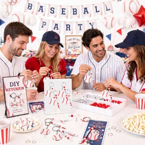 Suncalla 984 Pcs 24 Set Baseball Keychain Making Kit DIY Craft Ball Bag Tag - Image 2