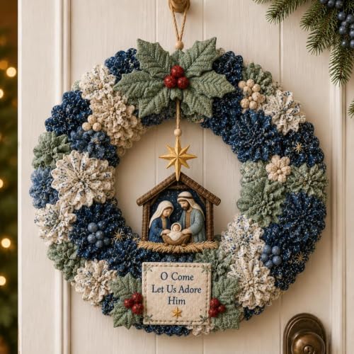 3D Fabric Poke Wreath DIY Kit, Christmas Wreath DIY Kit for Adults (#A) - Image 4