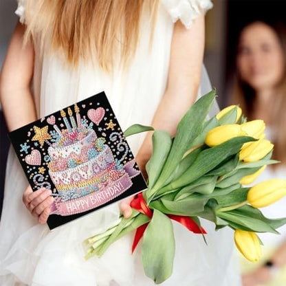 FRANDEK 6pcs Happy Birthday DIY Diamond Art Greeting Cards for Adults - Image 5