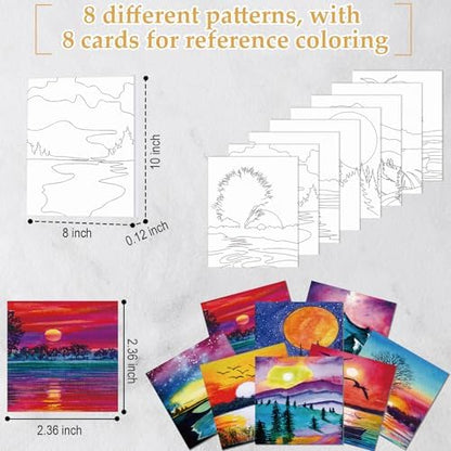 Cholemy 36 Pcs Paint and Sip Kit Gift for Adults 8''x10'',Mountain - Image 4