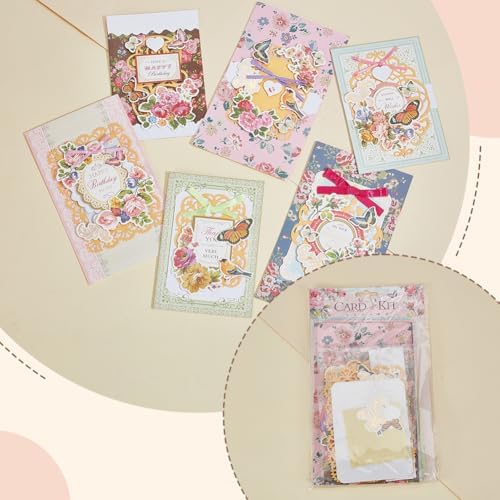AHANDMAKER Handmade Greeting Card Making Kits, DIY Thank You Card Set Flowers Theme Paper Envelopes Cards Stickers for Christmas Thanksgiving Mother's Day Birthday Gifts Crafts Decorations - Image 3