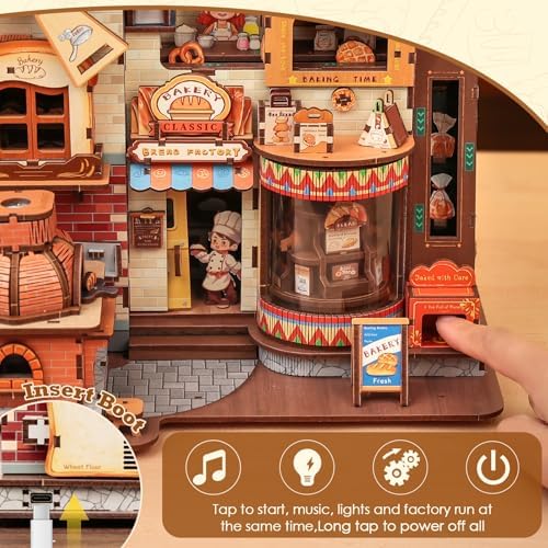 3D Wooden Puzzle for Adults, 576 Pcs Kinetic Mechanical Model Bread Factory - Image 3