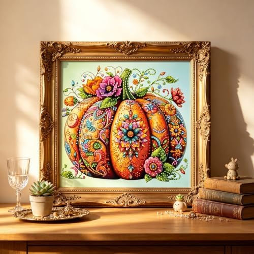 Diamond Art Kits for Adults,Special Shaped Pumpkin Diamond Painting - Image 4