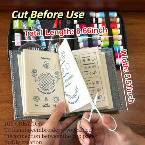witkidome 2026 Upgraded Embroidery Stitch Book Kit for Beginner, DIY Book Embroidery Kit with Full Tools and Instructional Tutorial 106 Patterns for Craft Lovers and Sew Enthusiast,DIY Craft Lovers - Image 2