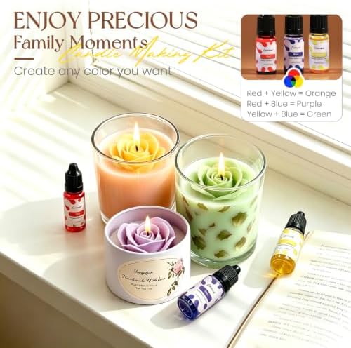 Fanyajoo Candle Making Kit,Candle Making Kit for Adults & Beginners–1200g Soy Wax，Digital Wax Melting Pot, Floral Candle Molds, Gift Boxes,Complete DIY Set，Perfect for Home Crafts & Giftin - Image 5