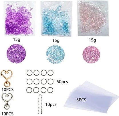 Shaker Resin Molds, 10 Cavity Wind Chime Quicksand Silicone Molds Resin Casting Molds Epoxy with PVC Sheets and Colored Beads for Jewelry Making, Keychain DIY - Image 4