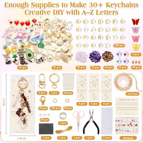 674 Pcs Lipgloss Keychain Making Kit,Bag Charm Kit with Crystal Stone - Image 2