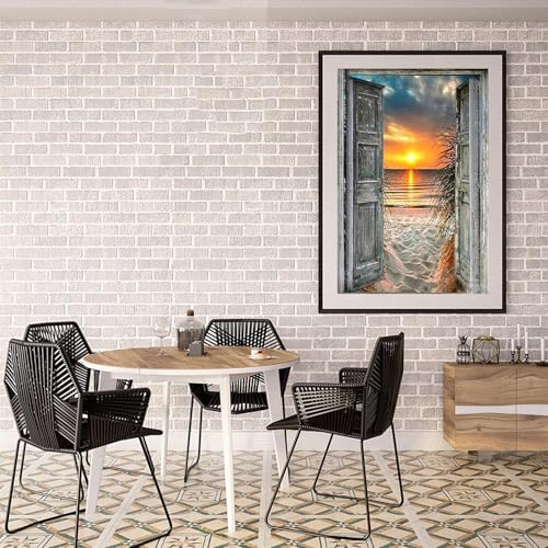 MIRCVSH Sunset Beach Paint by Numbers for Adults-Landscape Paint by Number on Canvas with Wooden Framed,DIY Acrylic Oil Painting by Number Kits for Adults Gift Home Wall Decor(12x16inch) - Image 3