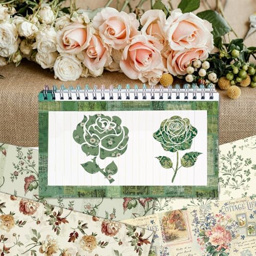 Green Scrapbook Paper Green Floral Pattern Papers Pad 12×12,24 Sheets Double-Sided Bobo Floral Scrapbooking CardStock Paper Supplies for Holiday Cardmaking DIY Junk Jounal Papers. - Image 5