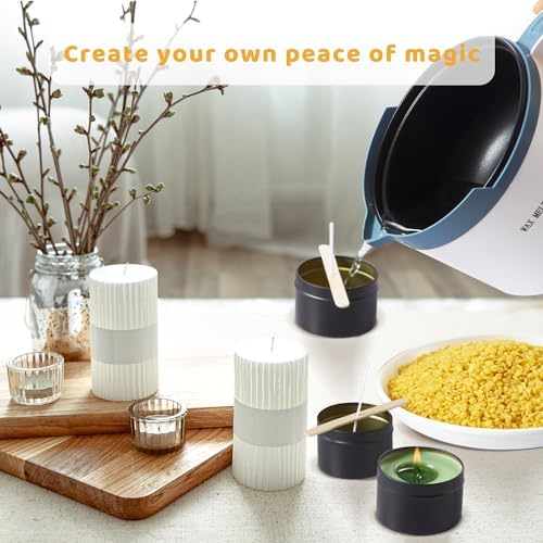 5lbs Beeswax Candle Making Kit with Electric Wax Melting Pot - Image 5