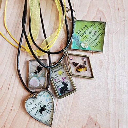 270 Pieces Open Bezel Pendants for Resin, 12 Styles Open Frame Pendant Assorted Geometric Hollow Mold Metal Resin Jewelry Molds for Earrings, Necklace, Pressed Flower, DIY Crafts - Image 5