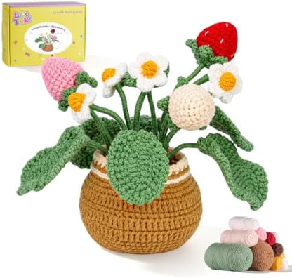 Crochet Kit for Beginners, Crochet Plant Kit,Knitting Kit(Strawberry) by Unknown