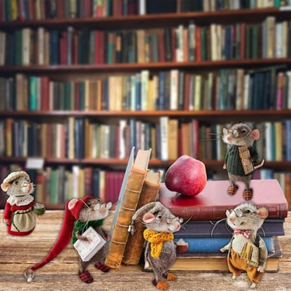 Cute Needle Felted Mouse, 2025 New Needle Felted Christmas Mouse Doll Decorations, Mini DIY Handmade Christmas Needle Felted Mouse Desktop Statue (C) - Image 2