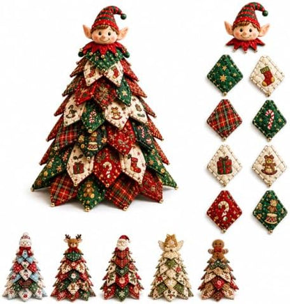 DIY Quilted Christmas Tree Kit, 3D Quilt Kits for Beginners, Snowman by Wakczshy