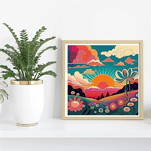 KYOQFVN 2 Framed DIY Paint by Numbers for Adults Beginner, Paint by Number for Adults Framed Canvas, Painting by Numbers for Adults, 2 8x8, Paint by Number for Adults, Crafts for Adults (with Frame) - Image 2