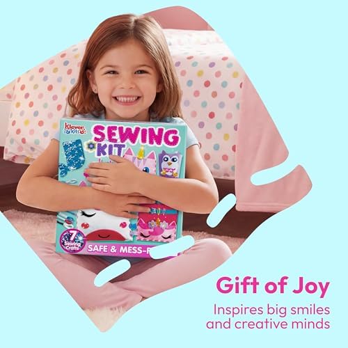 Klever Kits 7 Sewing Projects- My First Kids Sewing Kit- Easy DIY Arts and Crafts for Girls, Craft Kits, Birthday Gifts for Kids Aged 6+, Unicorn and Mermaid Pillow - Image 6