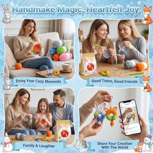 Crochet Kit for Beginners, Crochet Starter Kits for Bunny & Fox - Image 6