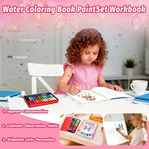Watercolor Workbook - Coloring Book Beginner Friendly Painting Kit, Watercolor Workbooks for Adults with 24 Colors Paint, Exploration Gift for Adults Teens (Animals) - Image 5