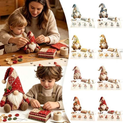 3D DIY Animal Patchwork Sewing Kit, Handmade Fabric Craft Set for Gnome and Cat Decor, Suitable for Adult Beginner DIY Projects (Beige) - Image 5