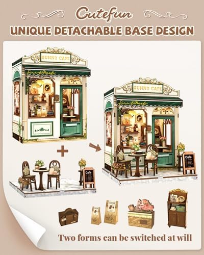 Cutefun Book Nook Kit - DIY Miniature Dollhouse Kit for Adults and Teens - Image 5